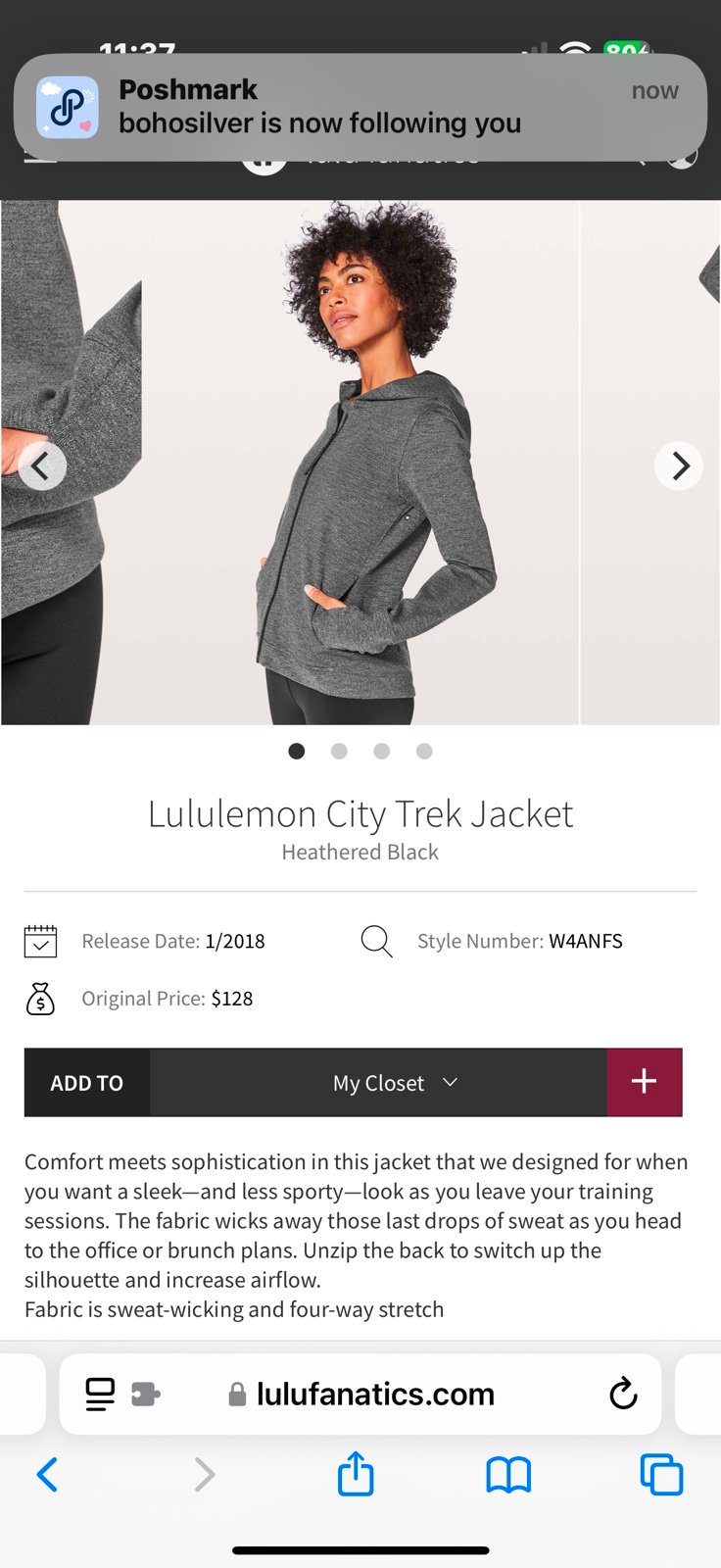 Lululemon city trek Jacket LIKE NEW