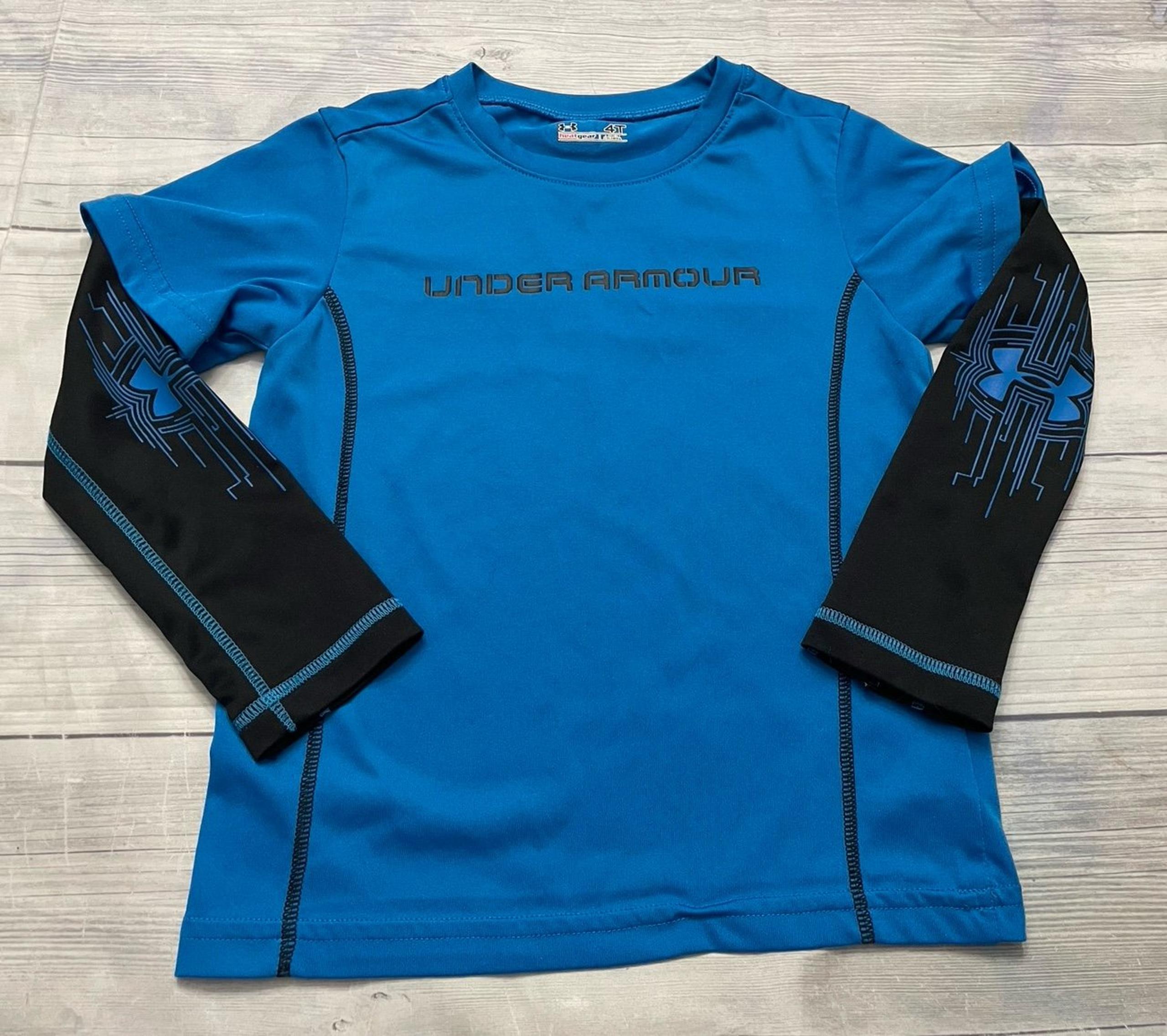 Blue Under Armour UA Little Boy Toddler Heat Gear Shirt, Size 4T