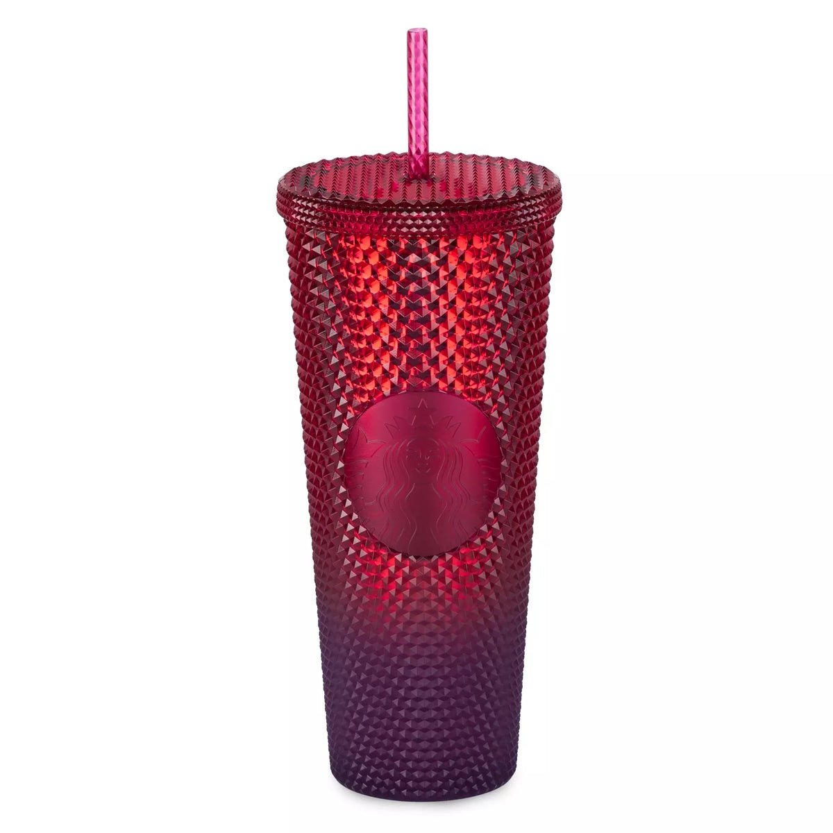 Disney Parks Tumbler With Straw Starbucks Walt Disney World Pink Red Purple Ombr