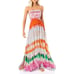 NWT Maaji Rainbow Dye Natasha Long Maxi Strapless Smocked Dress Sz. S