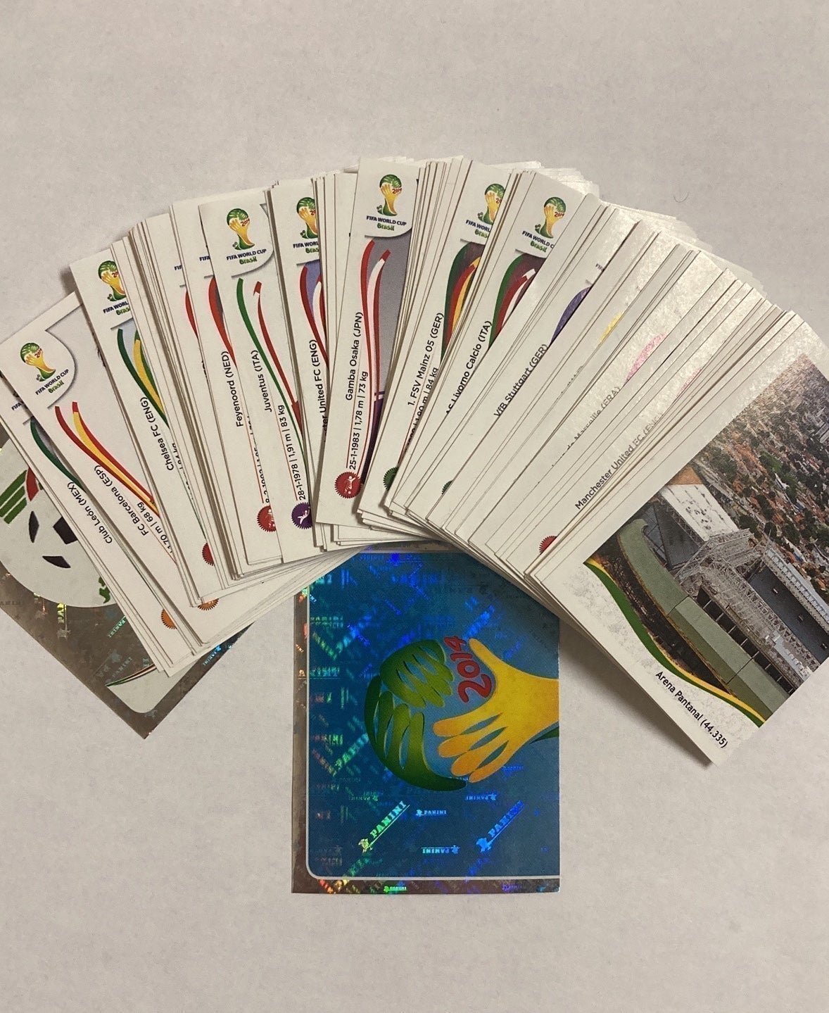 World Cup 2014 Brazil Panini 100+ Sticker Cards Bundle Lot Soccer Card