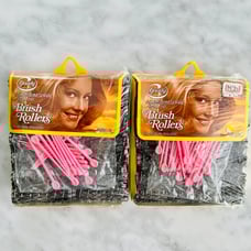 Goody VINTAGE Aluminum Spiral Ball Tip Brush Rollers w/Pink Pins NEW 2pks 28pc