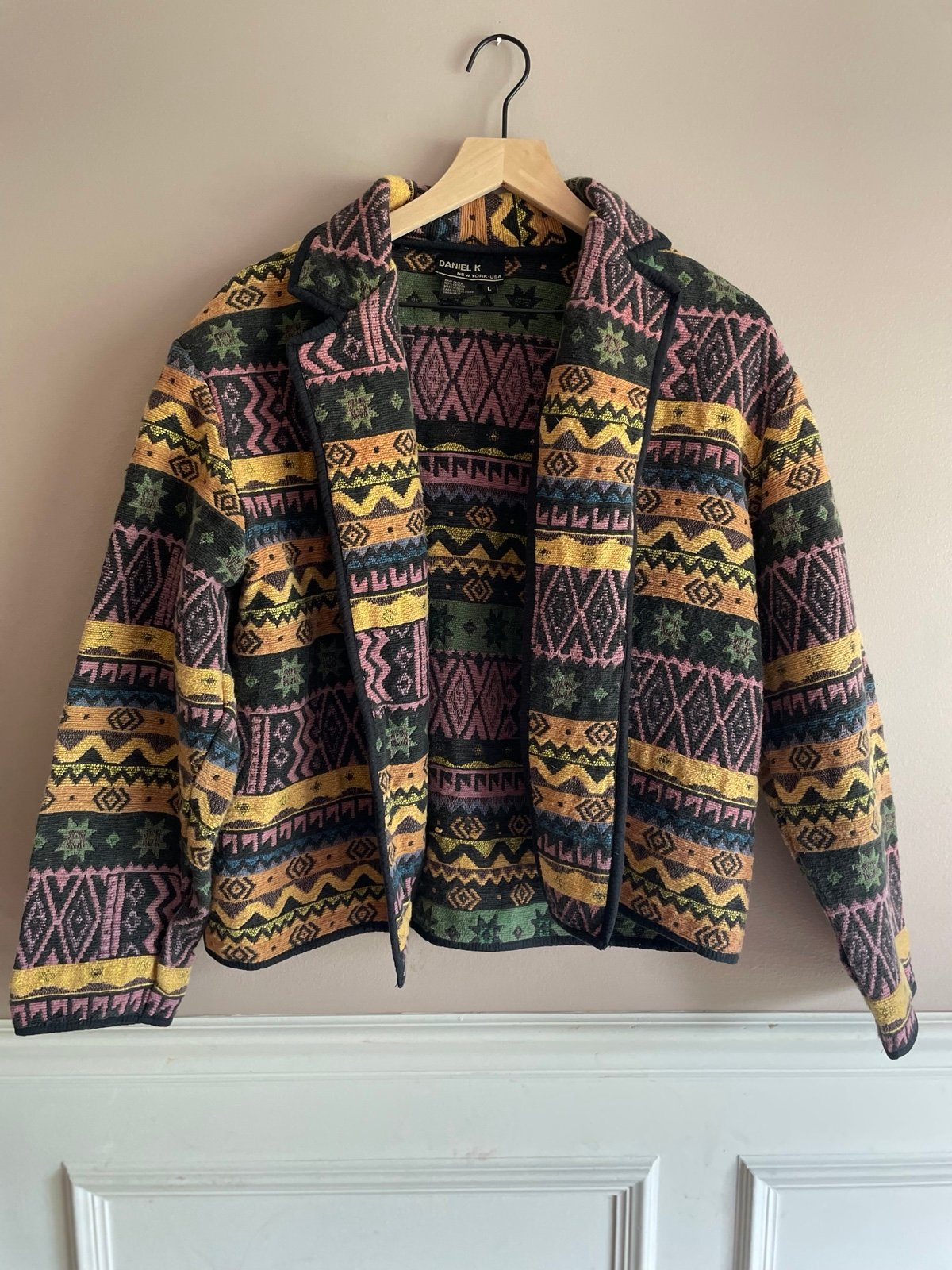 Vintage VTG Daniel K geometric southwestern print jacket Size Large