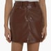 Women’s High Waisted Lether Skirt with Pockets
