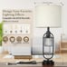 Set Of 2 Black Metal 29” 2-Light Table Lamps w/USB Slots