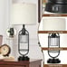 Set Of 2 Black Metal 29” 2-Light Table Lamps w/USB Slots