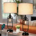 Set Of 2 Black Metal 29” 2-Light Table Lamps w/USB Slots