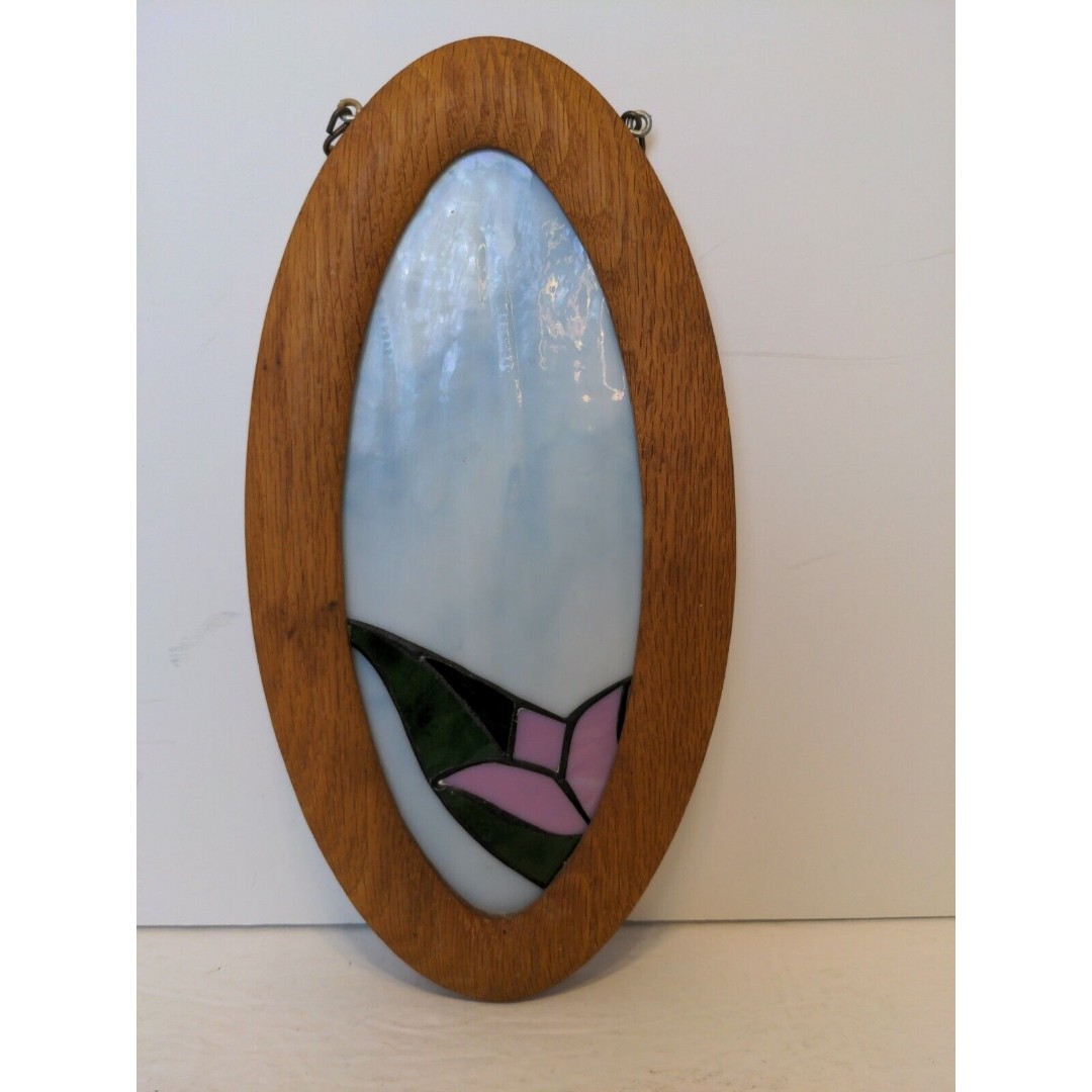 Oval Wood Framed Suncatcher Tulip 6 ×12 