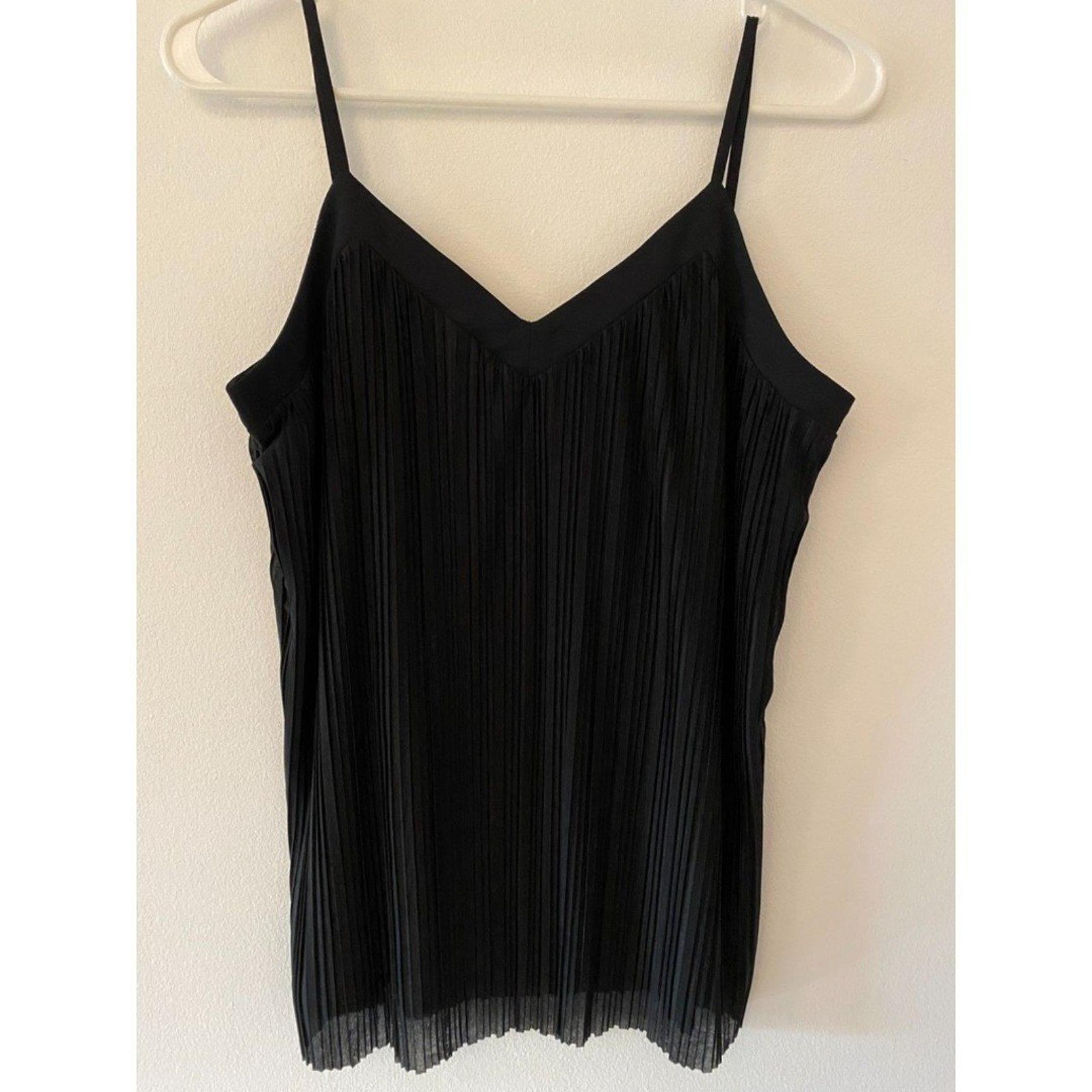 The Limited Black Pleated Spaghetti Strap Blouse Tank Women's Sz Small