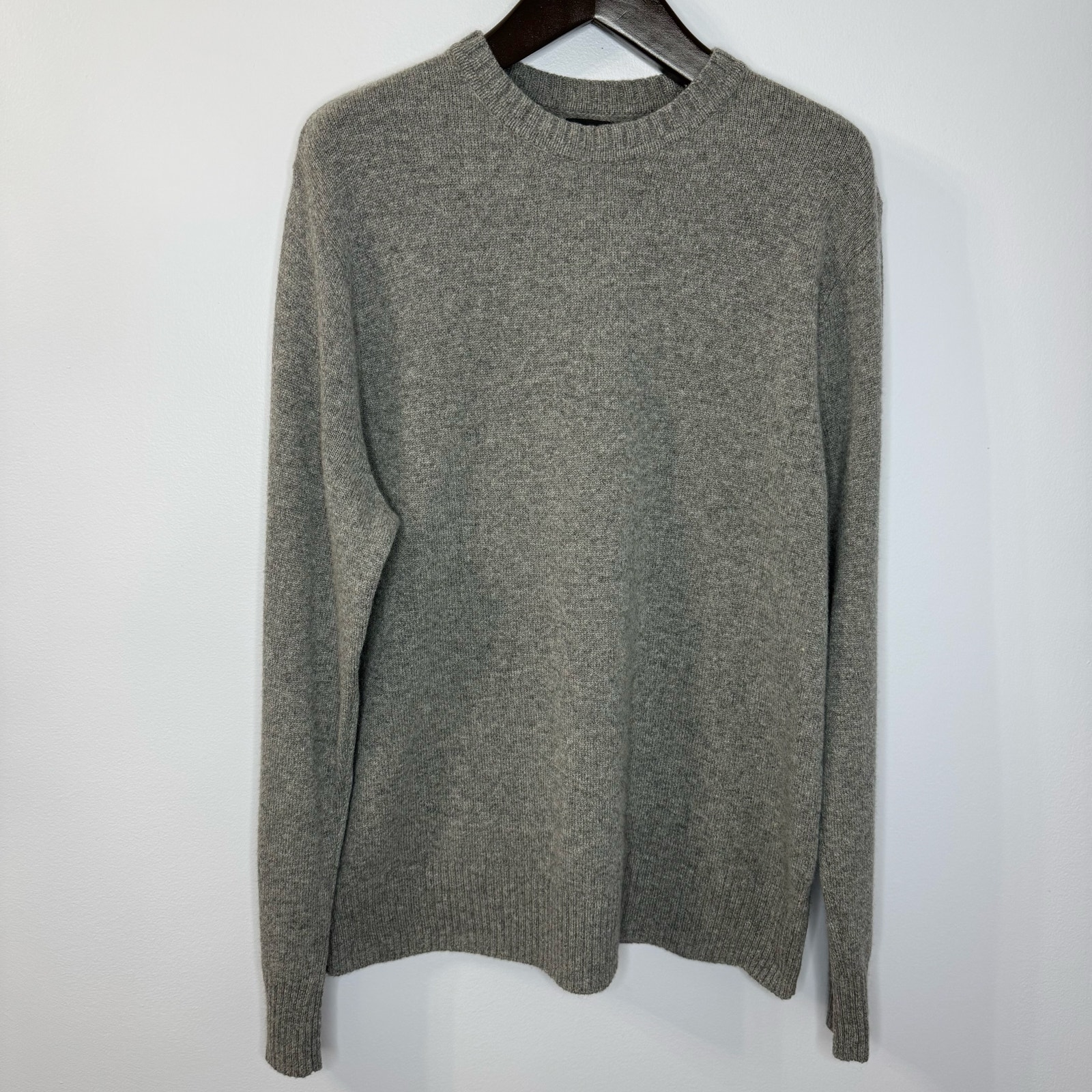 J. Crew Rugged Merino Wool Blend Gray Heather Crewneck Sweater Preppy XL
