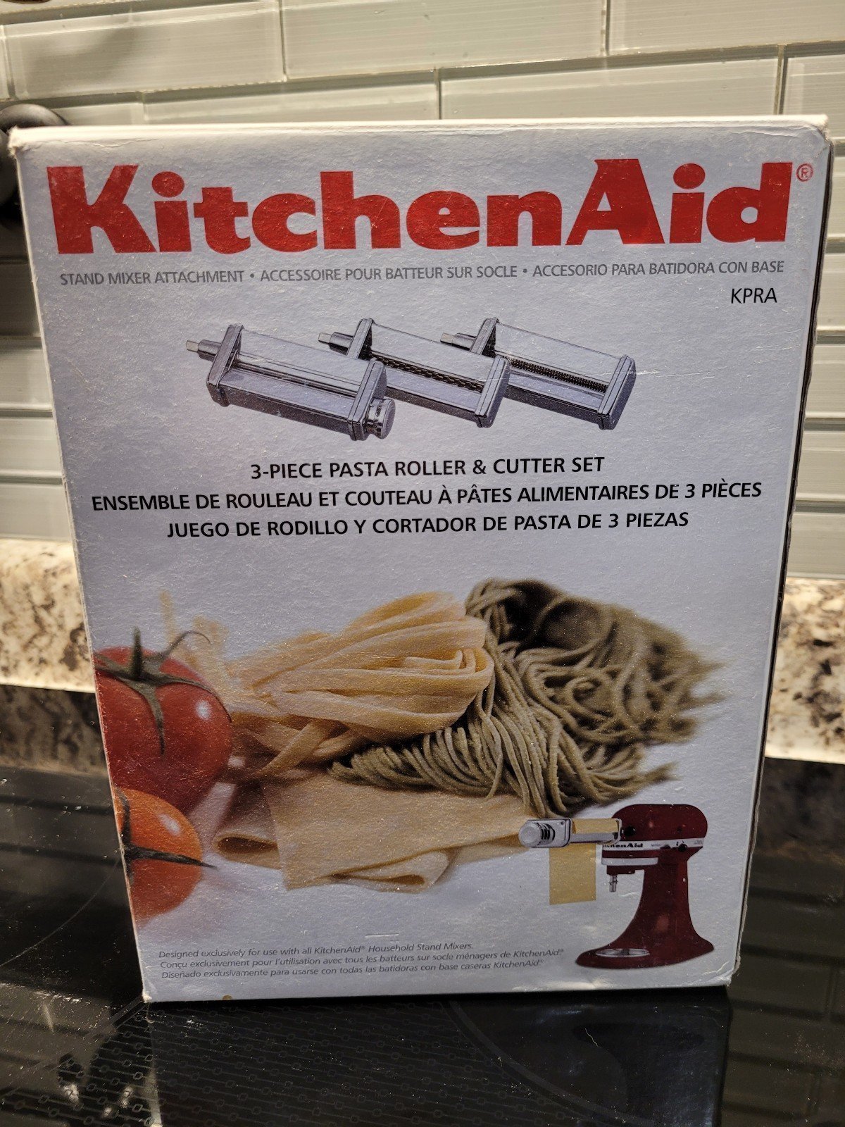 KitchenAid Stand Mixer Attachment 3Pc Pasta Roller & Cutter Set KPRA
