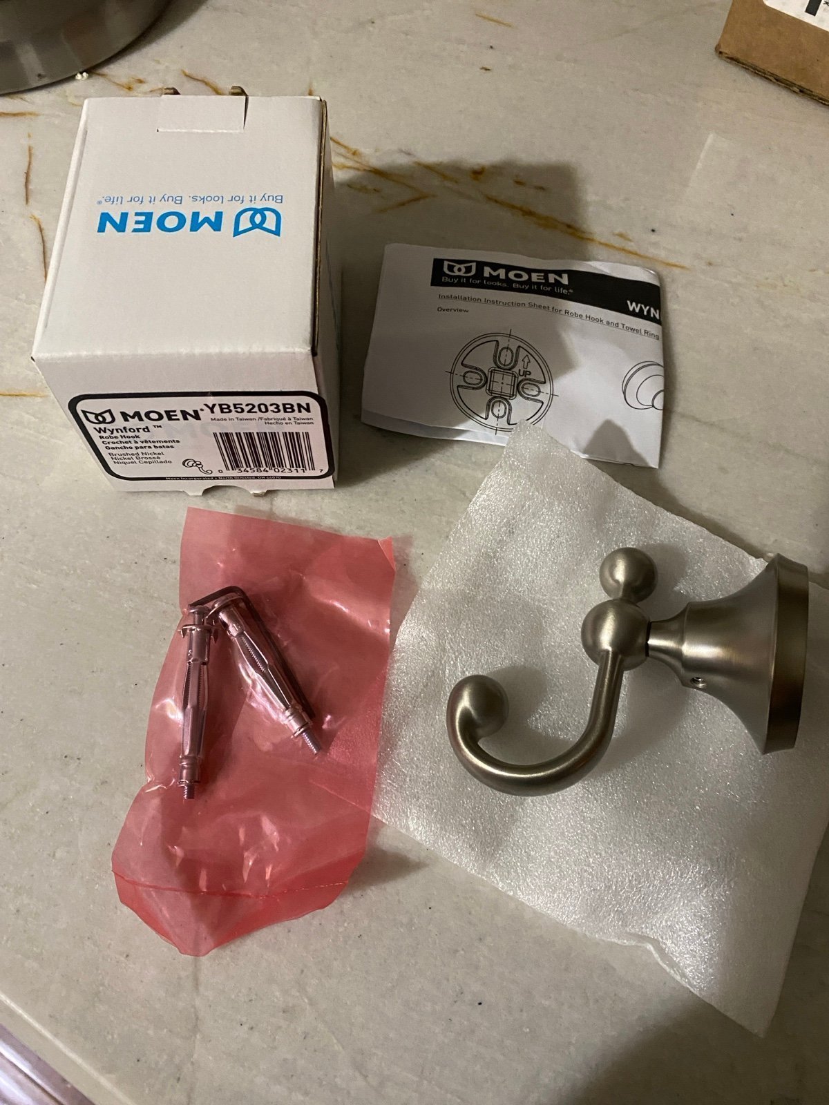Moen Robe Hooks Brushed Nickel -New 5 Total