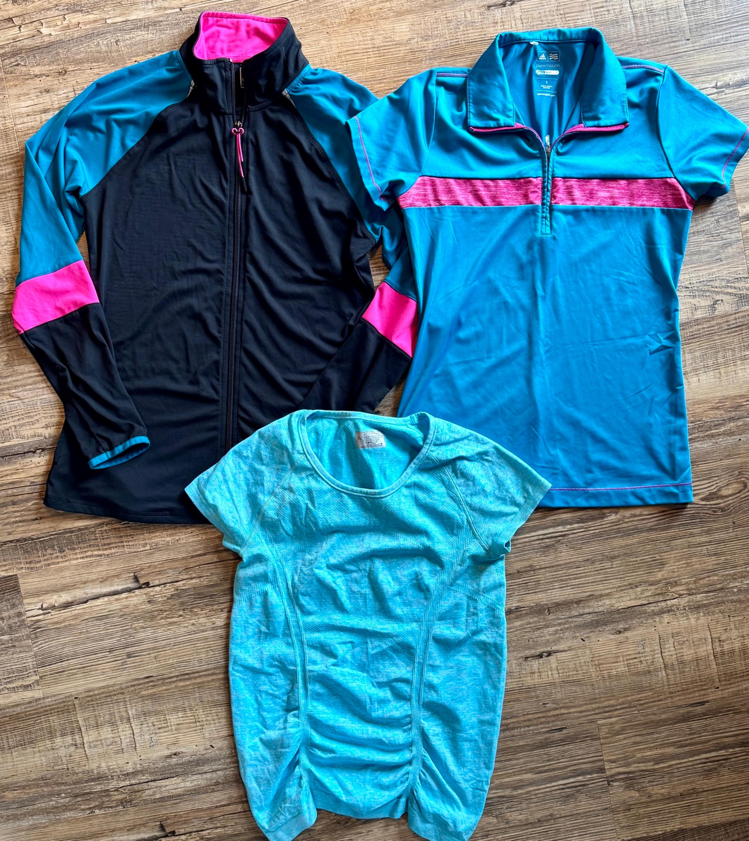 Lot Of Women’s Athletic Tops Fila Track Zip Jacket Puma Golf Polo Athleta S M