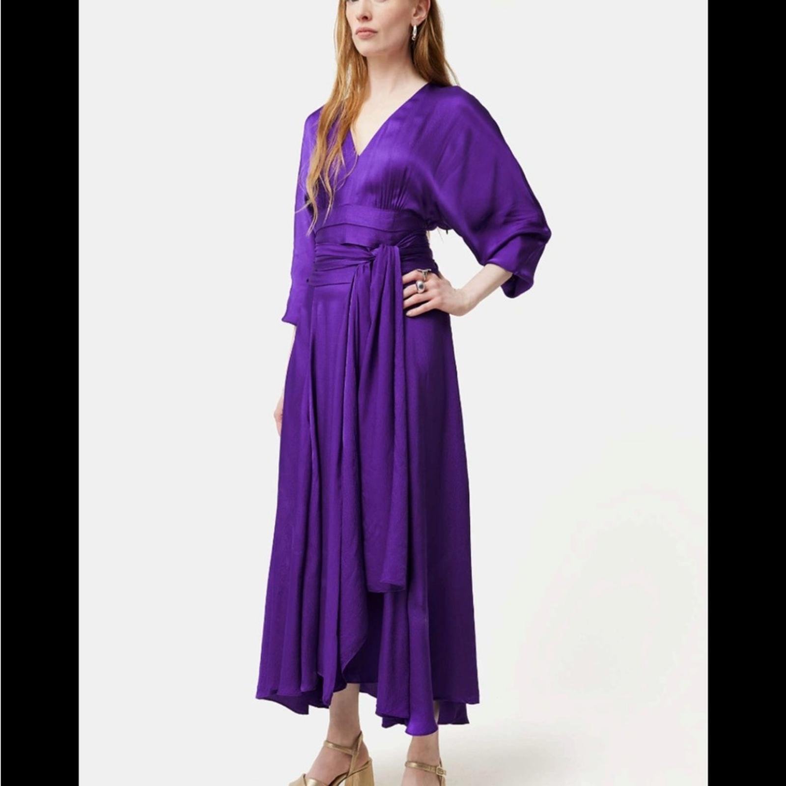 JIGSAW - Purple Hammered Sash Dress