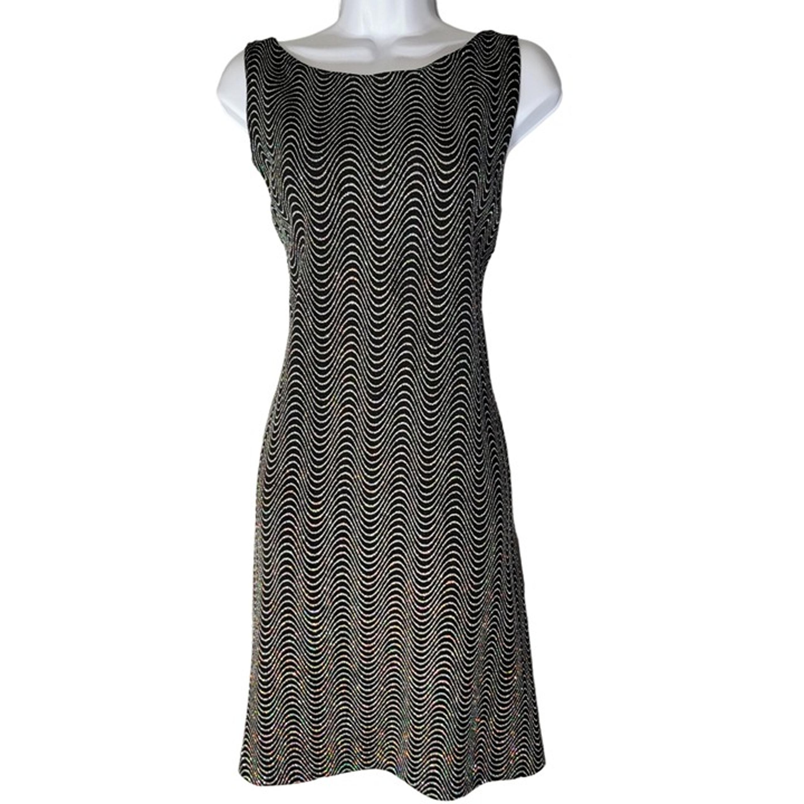 Ronni Nicole Rainbow Sparkle Knee Length Dress Backless Party Slinky Black 10