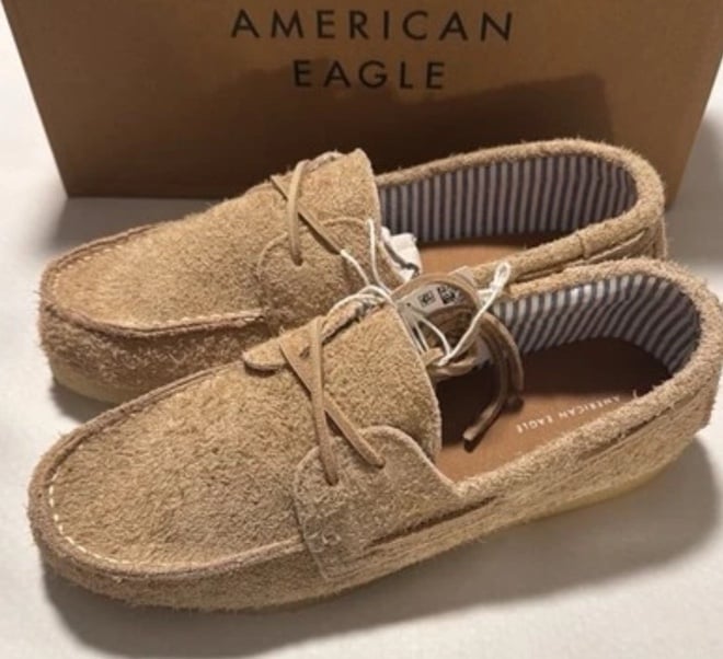 Suede Boat Shoes Mens 9 Tan American Eagle