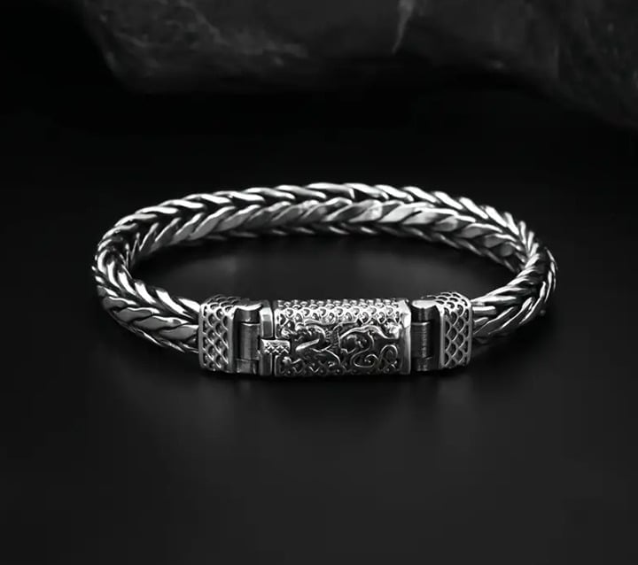 8.5 Mens 14K White Gold Chain Link Style Bracelet Guys 14 Karat Silver Jewelry