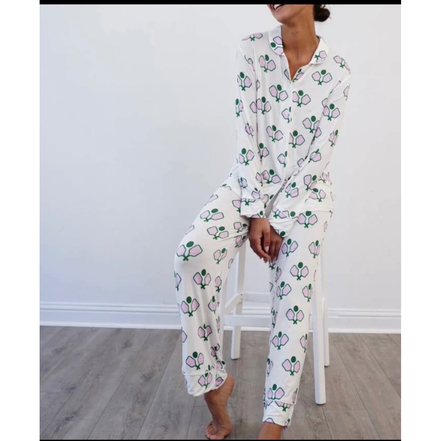 Toss Designs Pickleball Pajama Set Long Sleeve Pants Size Small
