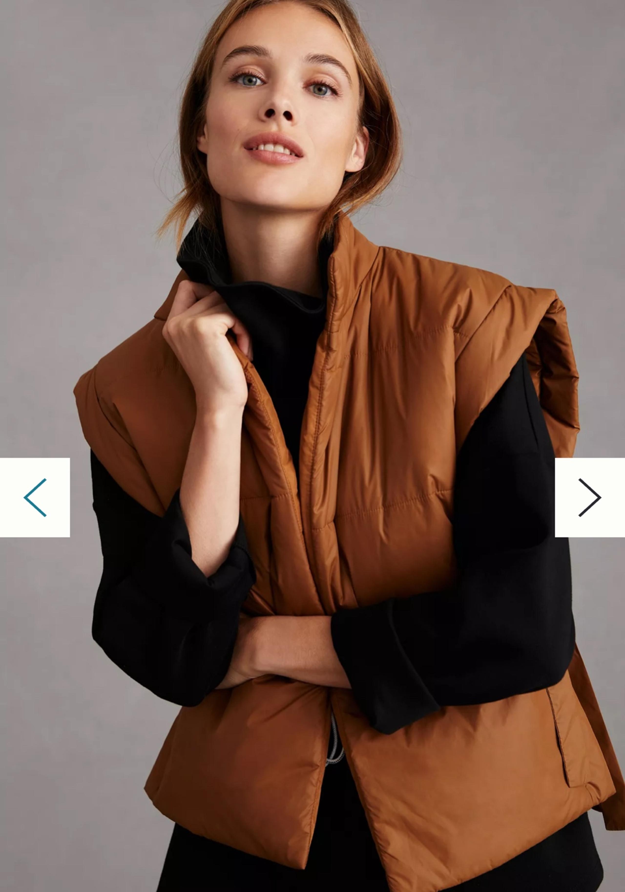 Anthropologie Pilcro Packable Brown Puffer Vest One Size Perfect Condition