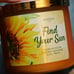 Rare Find Your Sun intact candle (earrings inside) with Sunflowers size 7 ring