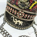 Steampunk Burning Man Captain Black Burgundy Leopard Sequin Hat Spider Jewelry