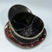 Steampunk Burning Man Captain Black Burgundy Leopard Sequin Hat Spider Jewelry
