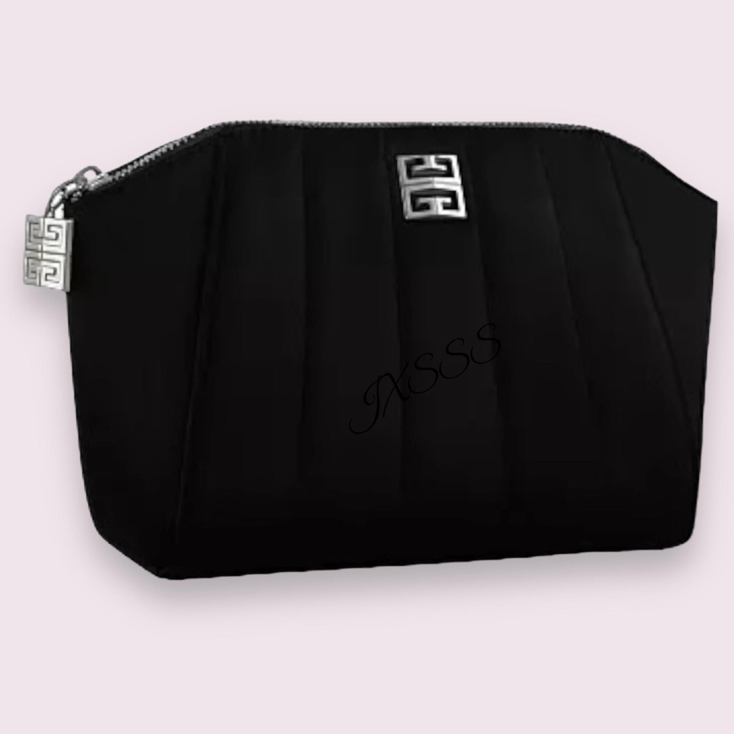 Black Givenchy Beauty (Satin-Lined/Tufted) Cosmetic-Makeup Bag