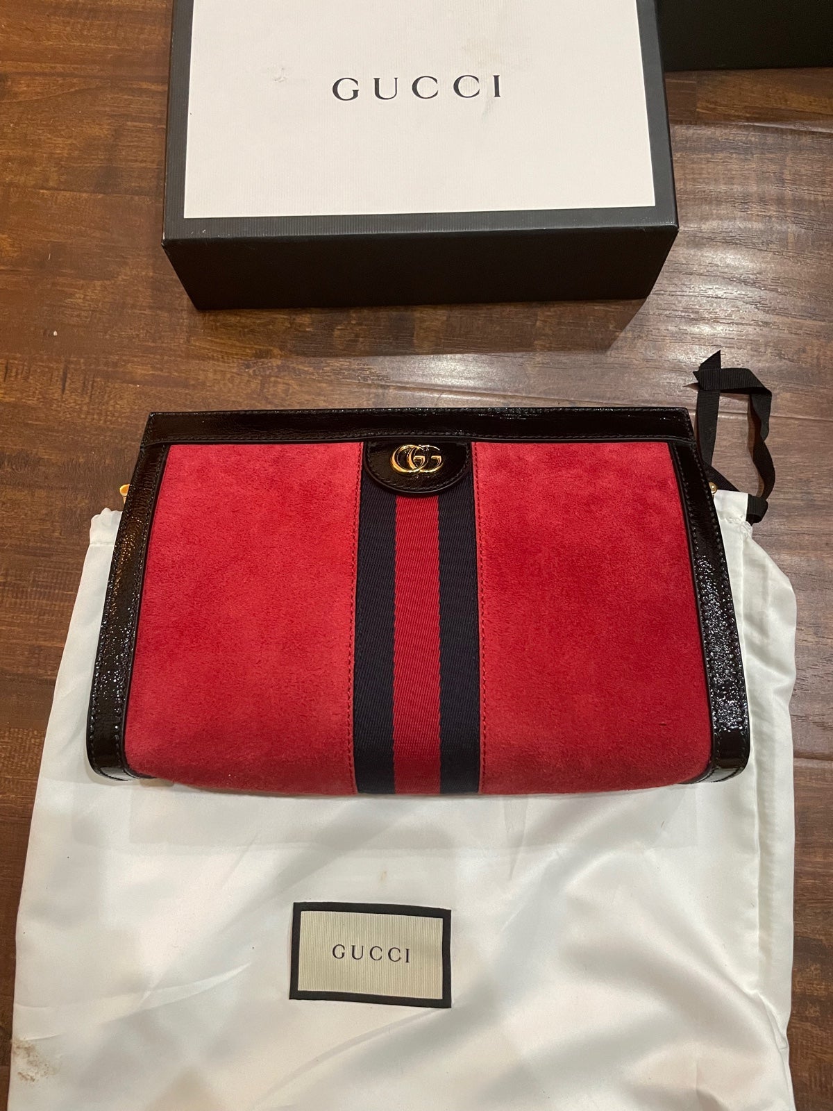 BRAND NEW Gucci Ophidia Small Red Suede Leather