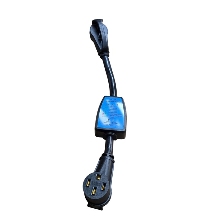 Powsaf RV Surge Protector 50A 120V/240V With LED Diagnostic Indicators Heavy-Dut