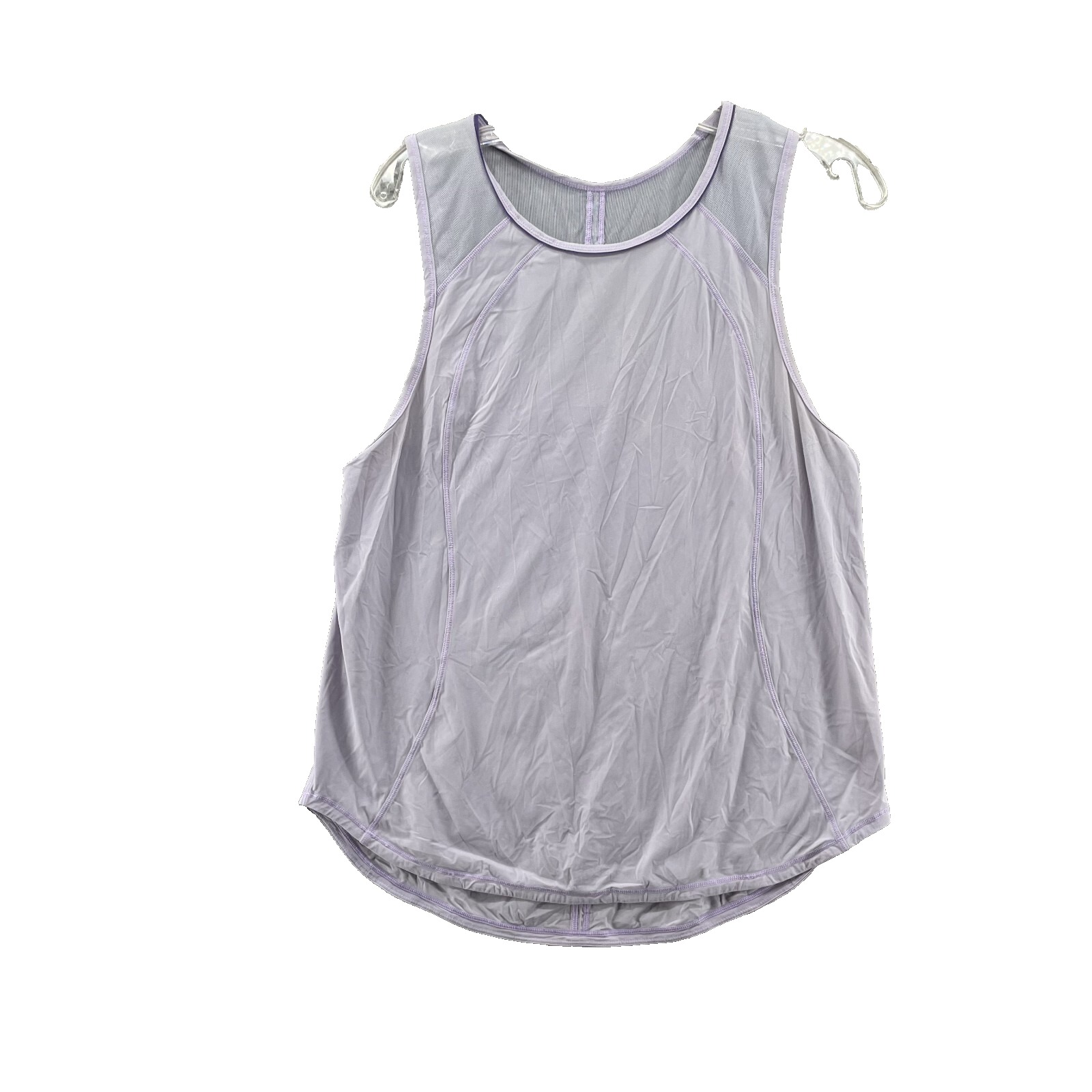 Lululemon Tank Top Women 12 Lavender Mesh Open Back Sports Yoga Training Gym Y2k