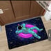 1PC Astronaut Flannel Luminous Carpet, UV Black Light, Non-woven Back.