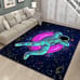 1PC Astronaut Flannel Luminous Carpet, UV Black Light, Non-woven Back.