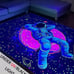 1PC Astronaut Flannel Luminous Carpet, UV Black Light, Non-woven Back.