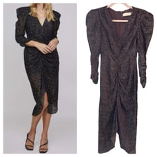 Revolve ASTR the label Toulouse Princess Sleeve Midi Dress Polka Dots Velvet XS
