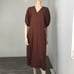 ZARA midi brown V-neck summer dress