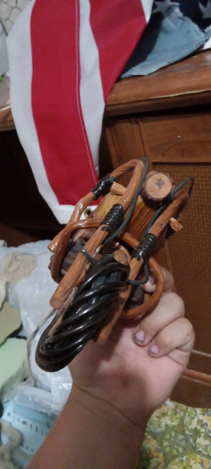 Wooden hand made motorcycle
