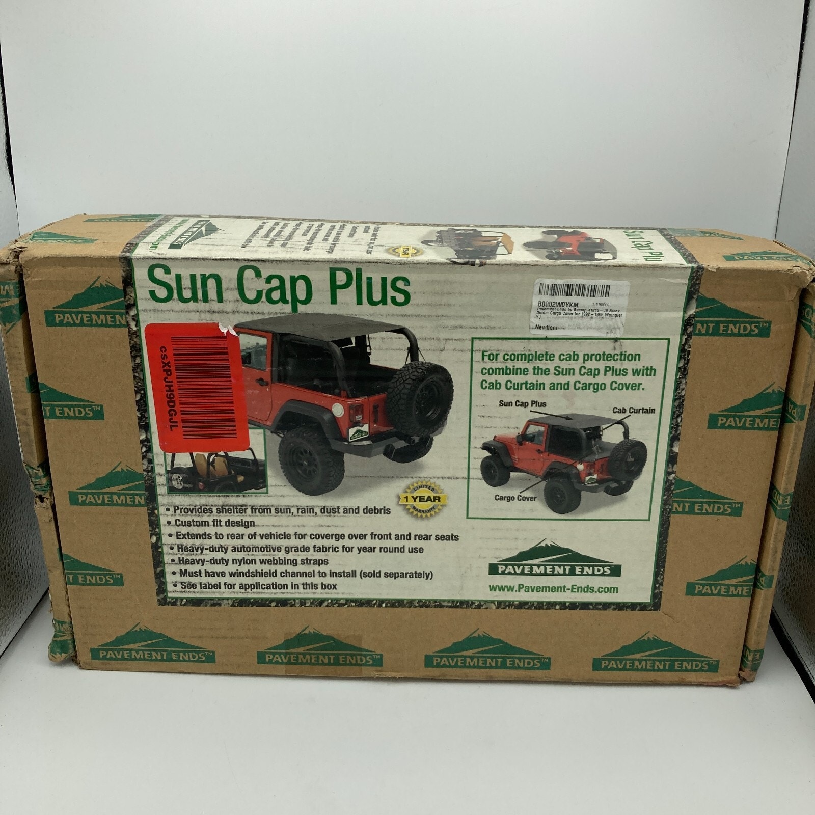 Pavement Ends by Bestop 41815-15 Black Denim Cargo Cover for 1992-1995 Wrangler