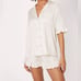 Nasty Gal Recycled Satin Ruffle Shorts Pajama Set Champagne Set Size 4