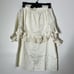 Nasty Gal Recycled Satin Ruffle Shorts Pajama Set Champagne Set Size 4