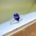 2CT Lab Created Pear Cut Purple Moissanite Ring 7x11mm 925 Sterling Silver