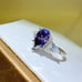 2CT Lab Created Pear Cut Purple Moissanite Ring 7x11mm 925 Sterling Silver