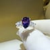 2CT Lab Created Pear Cut Purple Moissanite Ring 7x11mm 925 Sterling Silver
