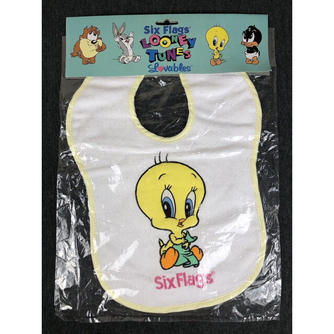 Looney Tunes - Lovables - Six Flags - Baby Tweety Bird - Bib - 1996 - NEW