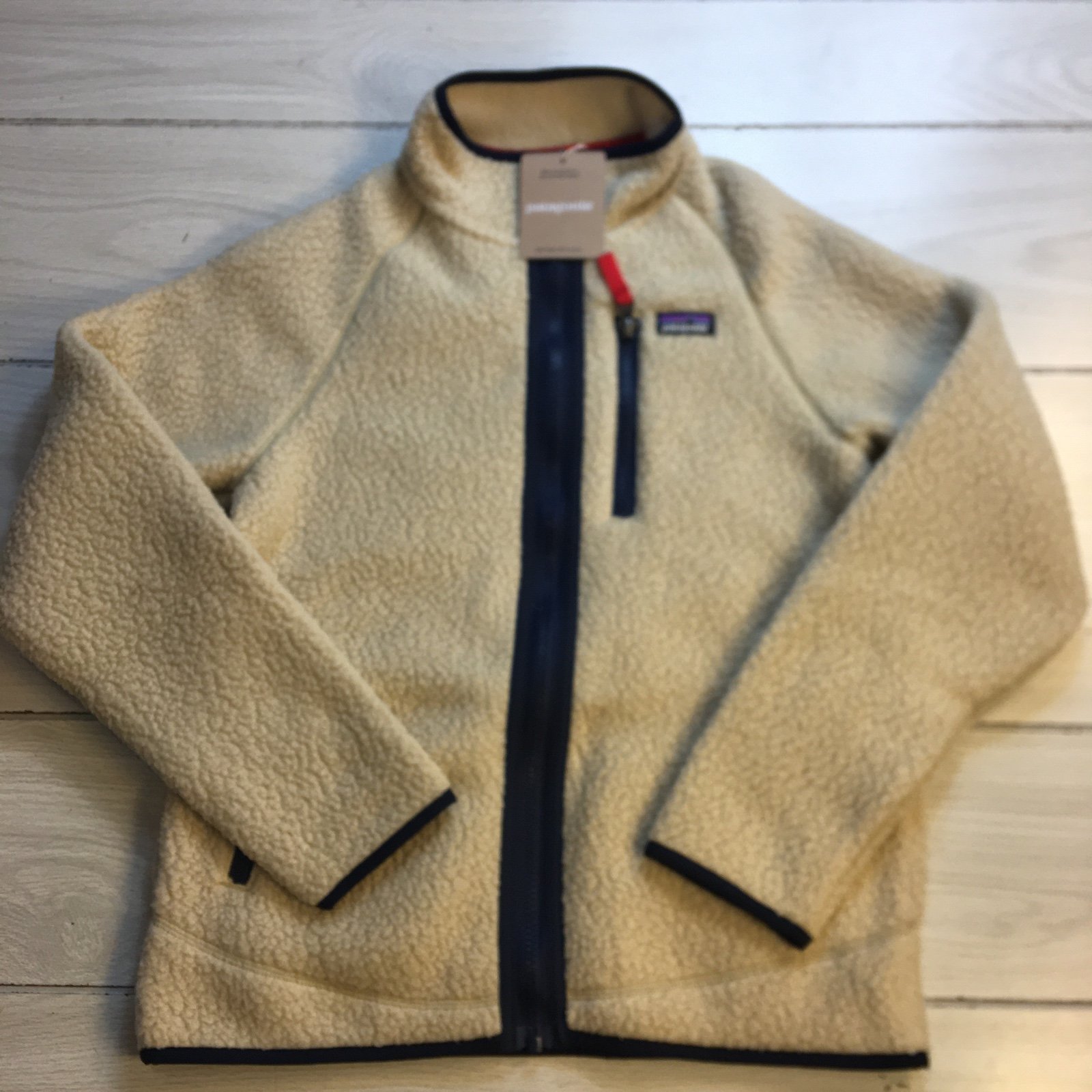 Patagonia Jacket Kids El Cap Khaki Retro Pile Fleece Full Zip M NWT