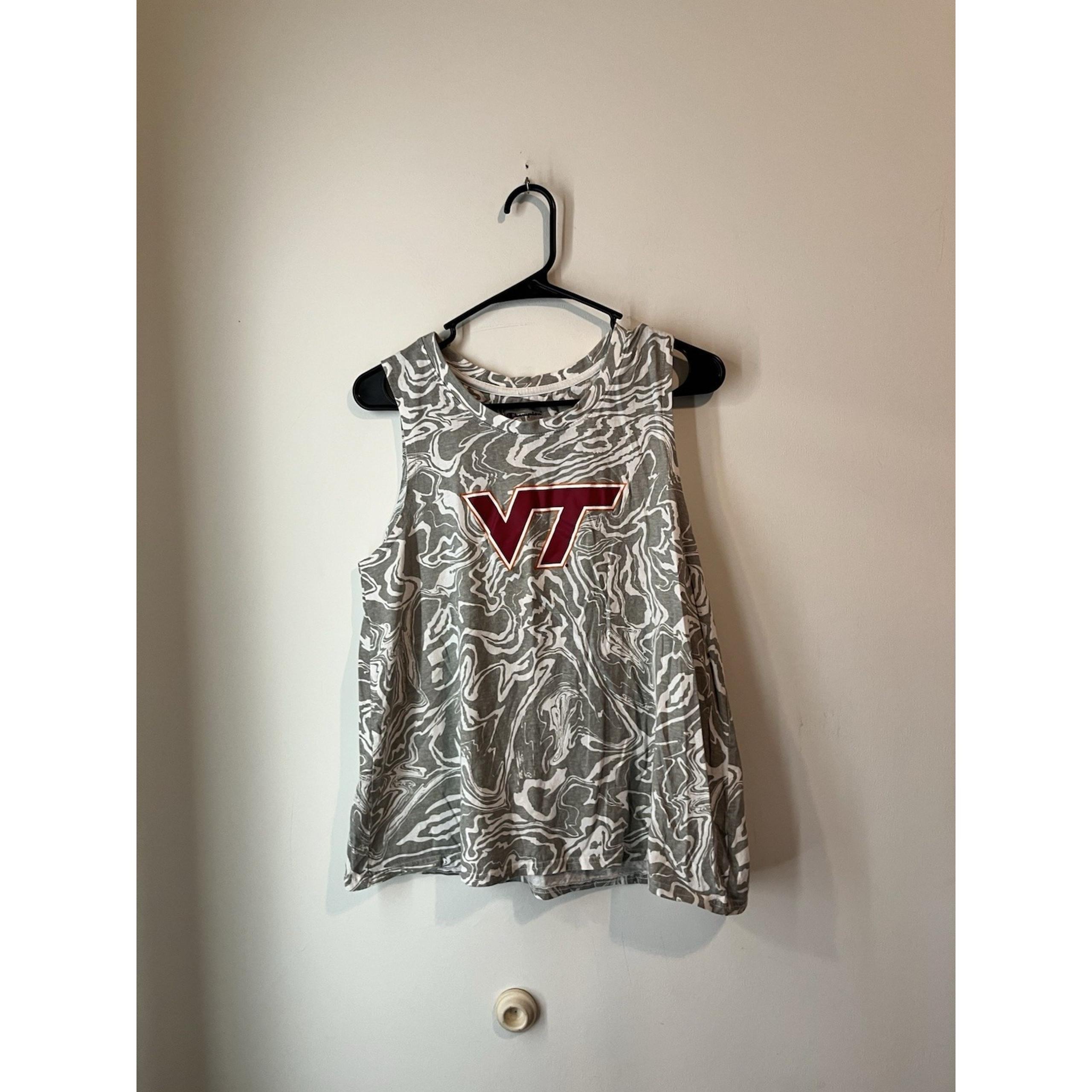 Champion Virginia Tech VT Womans Tank Top Gray Marble Size Large