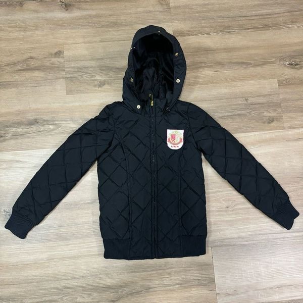 Juicy Couture Girl's 8 Quilted Down Puffer Hooded Jacket Black Academia Y2K