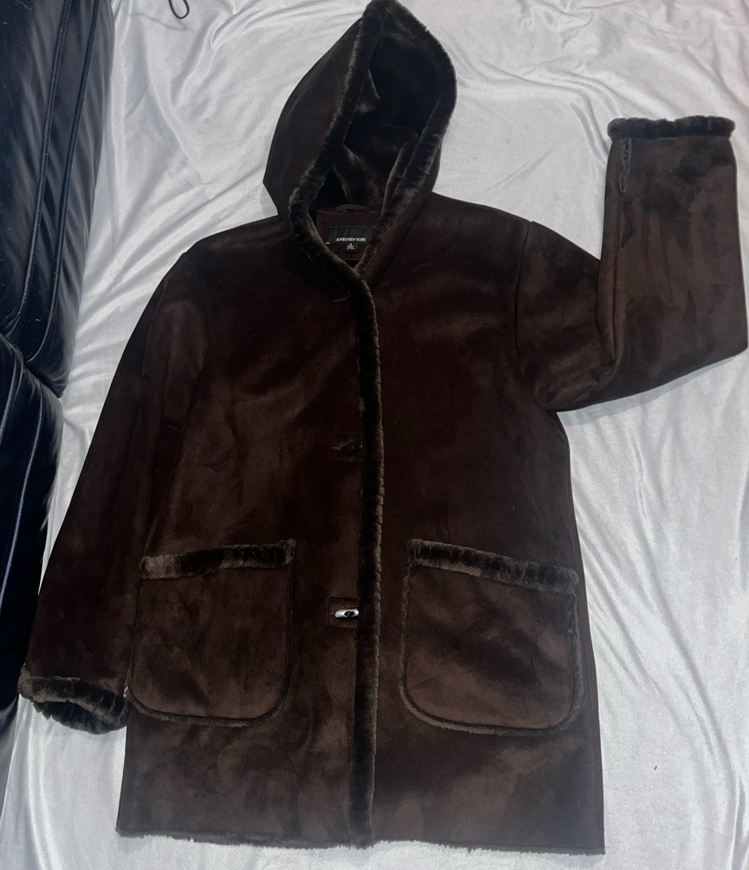 Jones New York women’s parka style coat size M brown