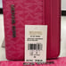 Michael Kors Women Md Logo Zip Around Card Case Coin Pouch Wallet Dragonfruit