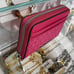Michael Kors Women Md Logo Zip Around Card Case Coin Pouch Wallet Dragonfruit