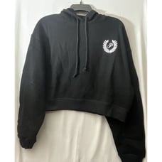 New Victoria's Secret PINK Ivy Fleece Cropped Hoodie Black - Size Med
